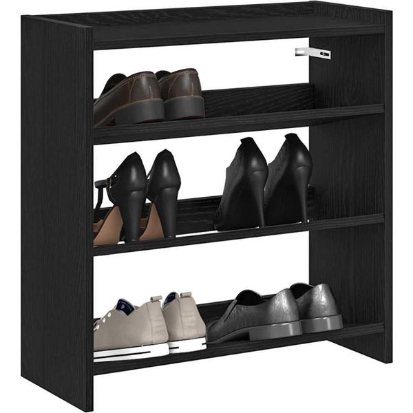 Best MöBel Portascarpe Nero 60X25X62 Cm Materiale A Base Di Legno - Portascarpe Cloris New2704510 1Pacco-image