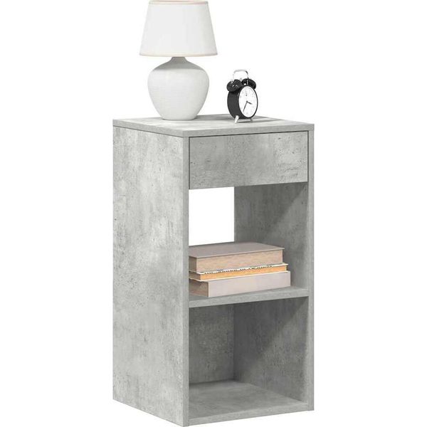 Maison Exclusive - Comodini Con Cassetto 2 Pz. Grigio Cemento 35X34X66,5 Cm-image