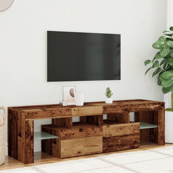 Maison Exclusive - Mobile Tv Con Led Effetto Legno Antico 140X36,5X40 Cm Materiale Ligneo-image
