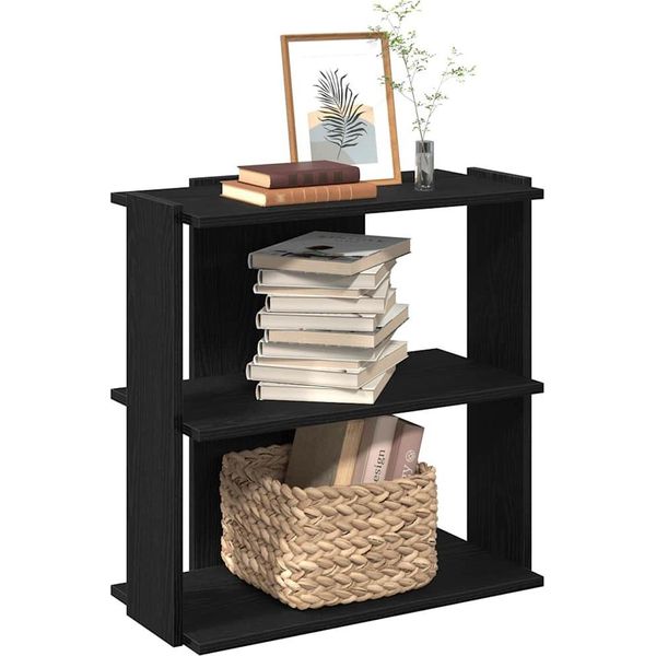 Stabli MöBel Libreria 3 Ripiani Nero 60X30X80 Cm Materiale A Base Di Legno - Librerie CC8512986 1Pacco-image