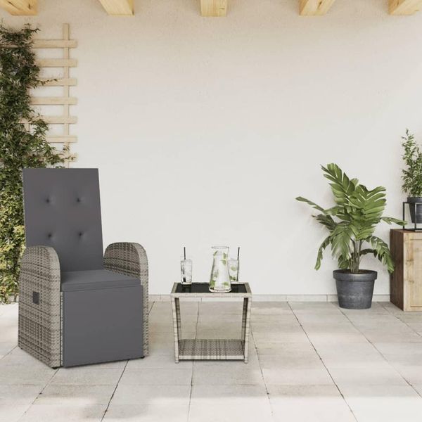 Best MöBel GartenmöBel Set BalkonmöBel-Set 2-Tlg. Garten-Essgruppe Mit Kissen Grau Poly Rattan - Set Mobili Da Giardino Cloris Neu4218230 2Parcel-image