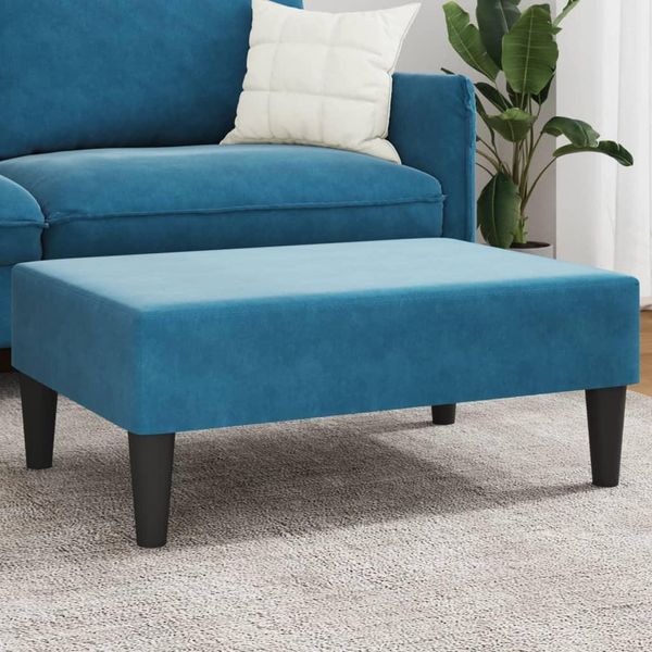 Pouf Design Blu 77X55X31 Cm In Velluto - Pouf 2025 Nuovo1430316 1Pacco-image