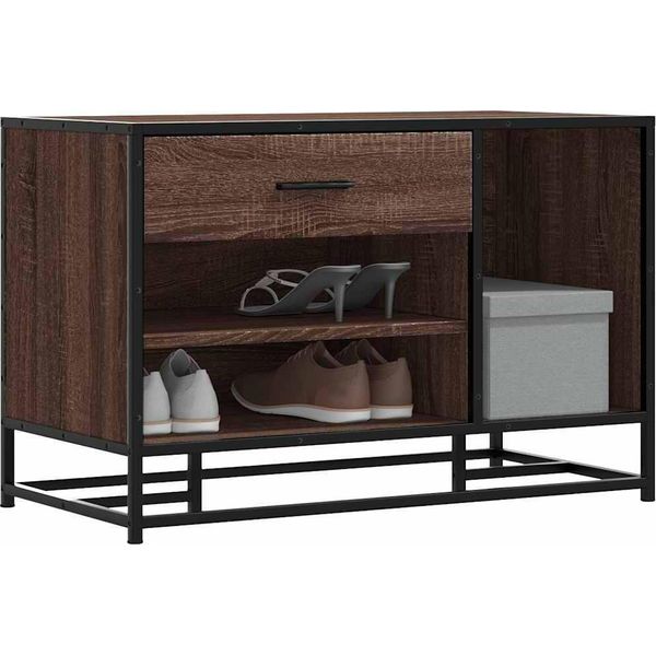 Bei Cloris Panca Per Scarpe Marrone Effetto Rovere 80X40X53,5 Cm Materiale A Base Di Legno Metallo - Panche Nuovo6695034 1Pacco-image