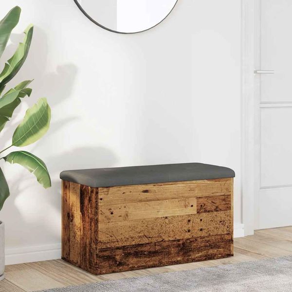Panca Semplice Con Portaoggetti, Aspetto Legno Recuperato 82X42X45 Cm Materiale A Base Di Legno - Panche DE4009778 1Pacco-image
