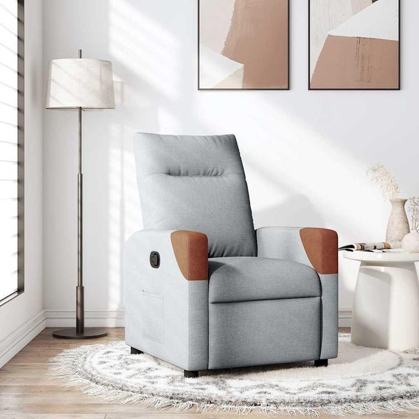 Pratica Poltrona Reclinabile In Tessuto Grigio Chiaro - Tv & Poltrona Reclinabile ,Mobili Di Design 1458805 1Pacco-image
