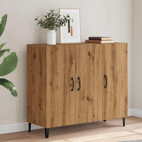 Maison Exclusive - Credenza Artisan In Rovere 90X34X80 Cm Materiale Ligneo-image