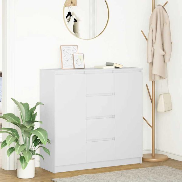 Maison Exclusive - Credenza Con Cassetti Bianco 100,5X35X98,5 Cm Legno Multistrato-image