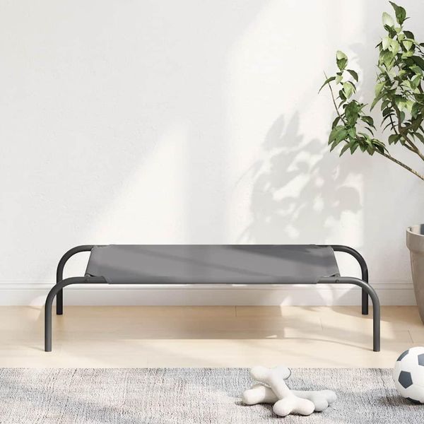 Design New Raised Dog Bed Grey 90X50X20 Cm In Tessuto Oxford E Acciaio - Letti Per Cani Mobili2025 CHY2143157 1Pacco-image