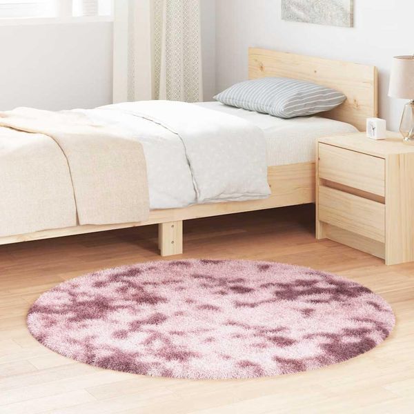 Tappeto Durevole Shaggy A Pelo Alto Navarra Rosa Antico 120X120 Cm Poliestere - Tappeti Di Design Octo7460923 1Pacco-image
