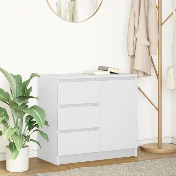 Best MöBel Vetrina Credenza Con Cassetto Bianco 71X35X65 Cm Materiale A Base Di Legno - Cassettiere Cloris New4711736 1Pacco-image