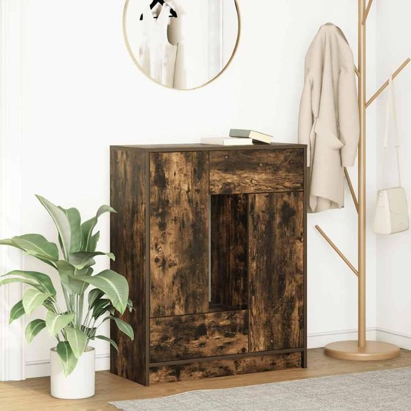Design New Vetrina Credenza Con Cassetti E Ante In Rovere Fumé 73X31X90 Cm - Cassettiere MöBel2025 CHY8050576 1Pacco-image