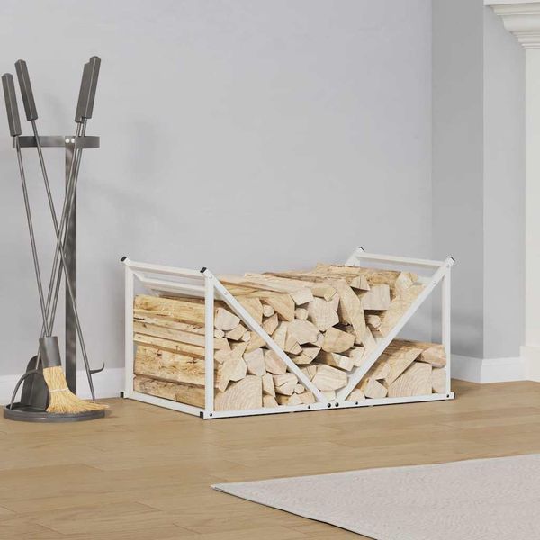 Bei Cloris Porta Legna Bianco 70X43X34,5 Cm Acciaio Laminato A Freddo - Porta Legna Nuovo3251932 1Pacco-image