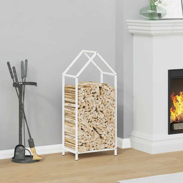 Best MöBel Porta Legna Bianco 40X25X90 Cm Acciaio Laminato A Freddo - Porta Legna Cloris New7068141 1Pacco-image