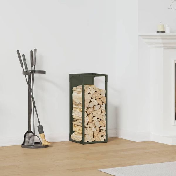 Best MöBel Porta Legna Verde Oliva 25X25X60 Cm Acciaio Laminato A Freddo - Porta Legna Cloris Nuovo9933465 1Pacco-image