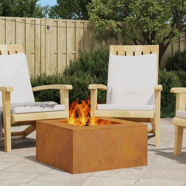 Best MöBel Caminetto Marrone 60 X 60 X 30 Cm Acciaio Resistente Alle Intemperie - Cestini E Vassoi Per Il Fuoco Cloris New1739980 1Pacco-image