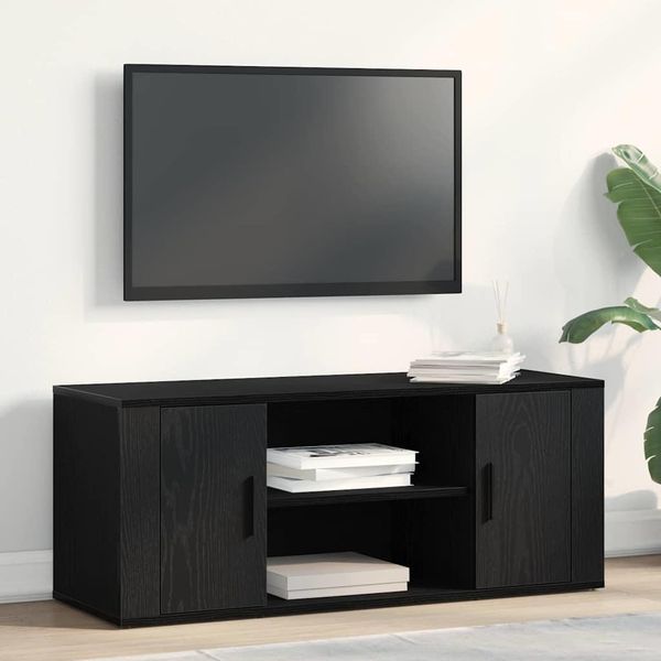 Maison Exclusive - Mobile Tv Effetto Rovere Nero 100 X 35 X 40 Cm Materiale Ligneo-image
