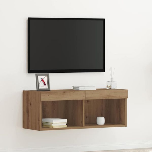 Mobile Tv Durevole In Rovere Lavorato A Mano 80 X 30 X 30 Cm In Legno - Mobili Tv Octo8649259 1Pacco-image