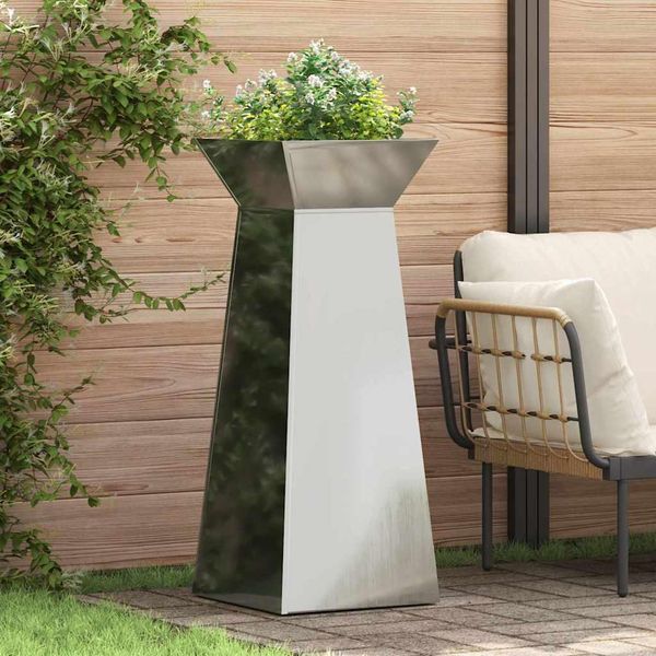 Maison Exclusive - Fioriera A Colonna Argento 40 X 40 X 100 Cm-image