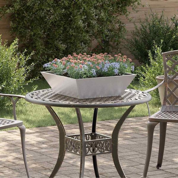 Maison Exclusive - Vaso Da Giardino Argento 50 X 50 X 15 Cm Acciaio Inossidabile-image