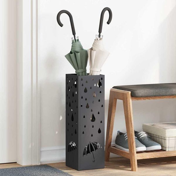Stabli MöBel Portaombrelli Nero 15,5 X 15,5 X 49 Cm Metallo - Portaombrelli CC8442236 1Pacco-image