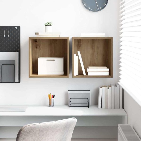 Maison Exclusive - Armadio A Muro 2 Pezzi Rovere Artisan 37 X 37 X 37 Cm Materiale Ligneo-image