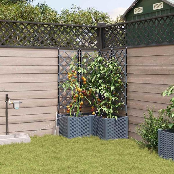 Best MöBel Fioriera Da Giardino Grigio Chiaro 80 X 80 X 142 Cm Acciaio - Aiuole Cloris New1746211 1Pacco-image