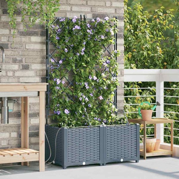 2025 Fioriera Da Giardino Cloris Grigio Chiaro 80 X 40 X 142 Cm Acciaio - Aiuole Vendita5800862 1Pacco-image