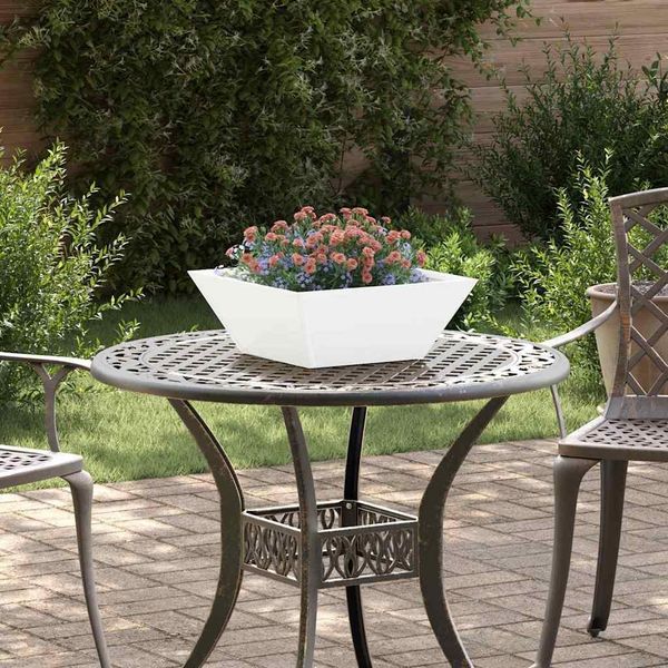 2025 Cloris Fioriera Da Giardino 5 Pezzi Bianco 40 X 40 X 15 Cm Acciaio - Letti Vendita9800368 1Pacco-image