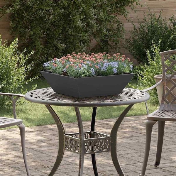 Fioriera Da Giardino In Stile Elegante Nera 50 X 50 X 15 Cm In Acciaio - Letti Hommie2317240 1Pacco-image