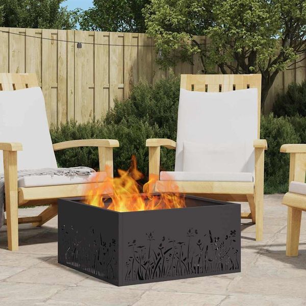 Design New Fire Pit Nero 60 X 60 X 30 Cm Acciaio Laminato A Freddo - Cestini E Ciotole Per Caminetti Mobili2025 CHY8766587 1Pacco-image