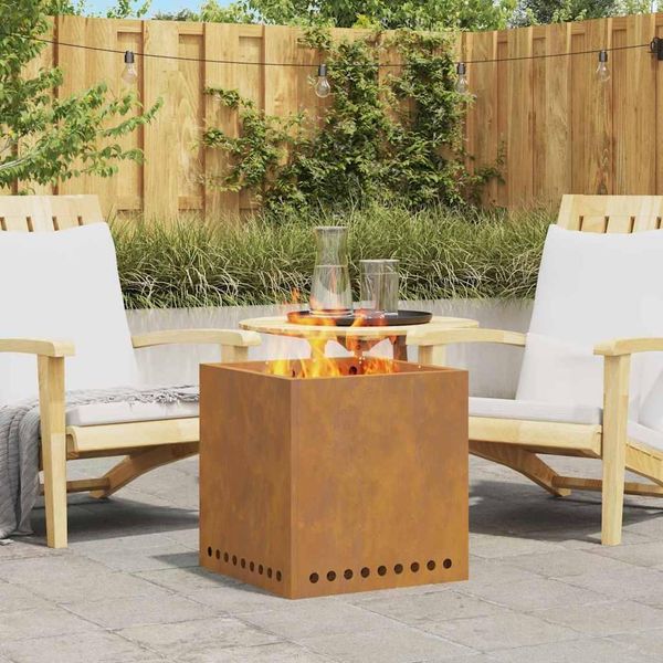 Best MöBel Fire Pit Brown 48 X 48 X 50 Cm Acciaio Resistente Agli Agenti Atmosferici - Cestini E Ciotole Per Il Fuoco Cloris New5621951 1Parcel-image