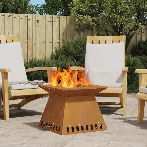 Best MöBel Camino Marrone 48 X 48 X 40 Cm Acciaio Resistente Alle Intemperie - Cestini E Vassoi Per Il Fuoco CL9317644 1Pacco-image