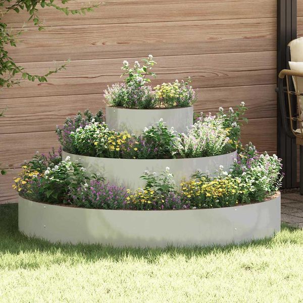 Vaso Per Fiori Da Giardino Stabli Argento 120 X 120 X 20 Cm Acciaio Zincato - Letti CC3919931 1Pacco-image