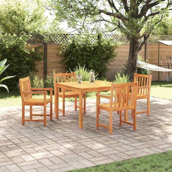 Bei Cloris Set Di Mobili Da Giardino Set Di Mobili Da Balcone Set Da Pranzo Da Giardino 5 Pezzi Marrone In Legno Massiccio Di Acacia - Set Di Mobili Da Giardino New6258818 3Parcel-image