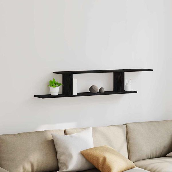 Maison Exclusive - Mobile Tv Da Parete Effetto Rovere Nero 125 X 18 X 23 Cm-image
