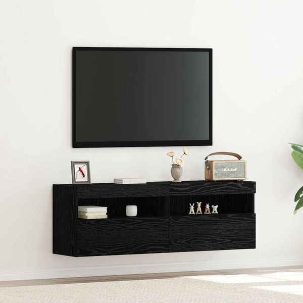 Best MöBel Scaffale Tv A Parete In Rovere Nero 60 X 30 X 40 Cm Materiale A Base Di Legno - Mobili Tv Cloris New8527675 1Pacco-image