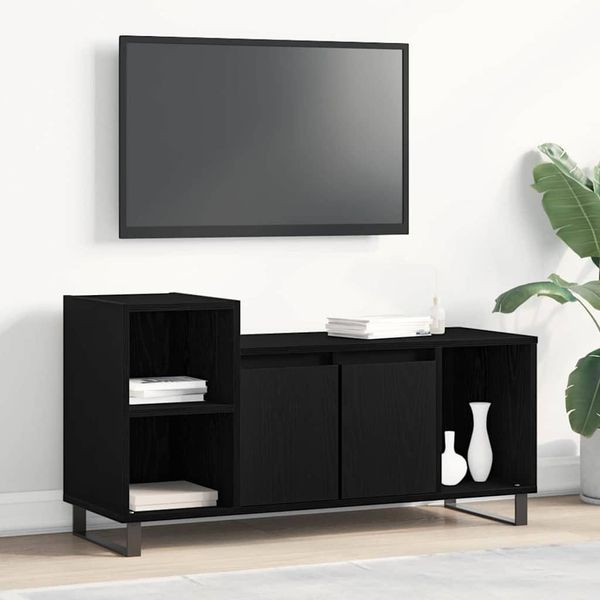 Maison Exclusive - Mobile Tv Nero Effetto Rovere 100 X 35 X 55 Cm-image