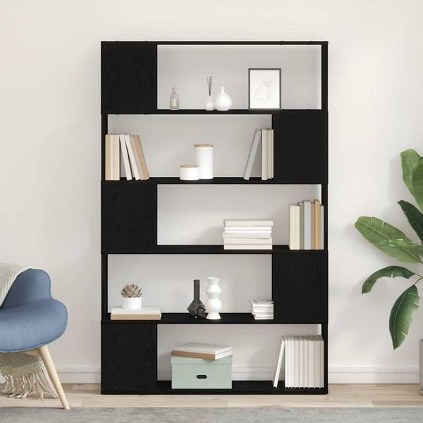 Maison Exclusive - Mobile Tv Nero Effetto Rovere 100 X 24 X 155 Cm-image