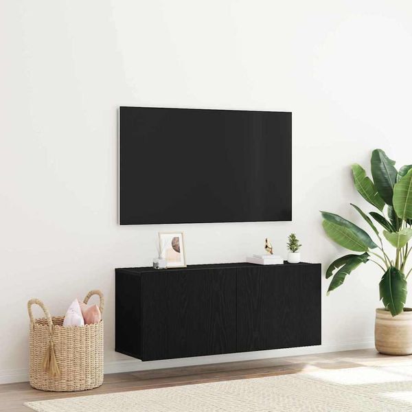 Mobile Tv Stabli MöBel Rovere Nero 100 X 30 X 41 Cm Materiale In Legno - Mobili Tv CC3046697 1Pacco-image