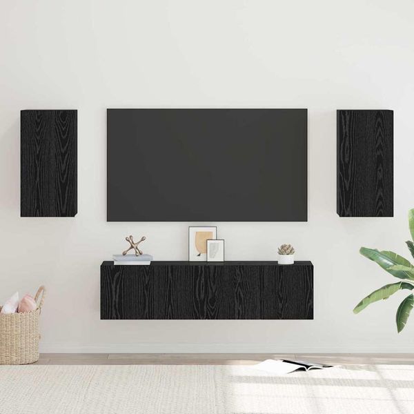 Best MöBel Set Di Mobili Tv A Parete 4 Pezzi Look Rovere Nero - Mobili Tv CL2689597 2Parcel-image