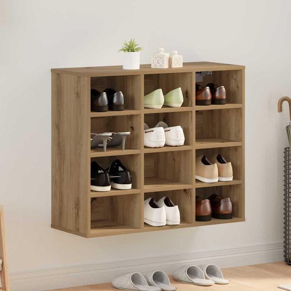 Bei Cloris Scarpiera Artigianale In Rovere 77,5 X 30 X 67 Cm Materiale A Base Di Legno - Portascarpe Nuovo1173969 1Pacco-image