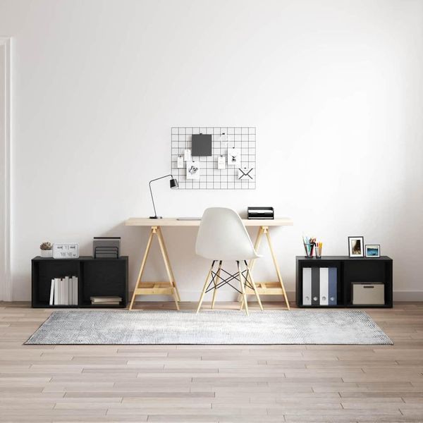 Set Di Mobili Tv Bei Cloris 2 Pezzi Look Rovere Nero 72 X 35 X 36,5 Cm - Mobili Tv Nuovo8589898 2Pacchi-image
