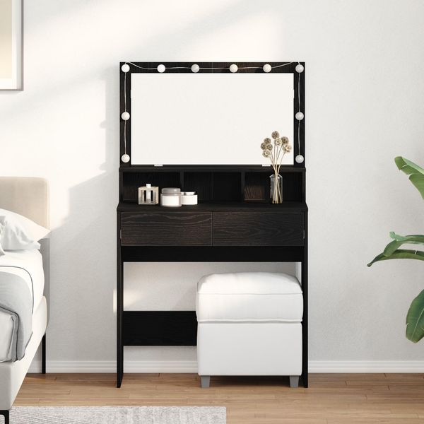 Comodino Durevole In Rovere Nero 80 X 41 X 134,5 Cm Materiale A Base Di Legno - Comodini Octo2891677 1Pacco-image