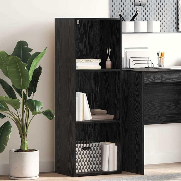 Maison Exclusive - Libreria Effetto Rovere Nero 40 X 30 X 114 Cm Materiale Ligneo-image