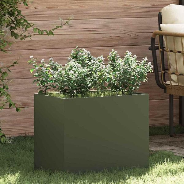 2025 Cloris Vaso Da Giardino Verde Oliva 50 X 32 X 40 Cm Acciaio Laminato A Freddo - Aiuole Vendita3097489 1Pacco-image