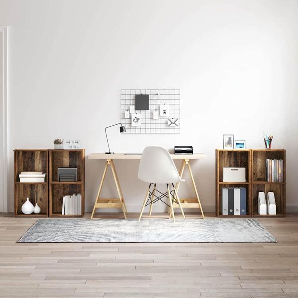 Maison Exclusive - Set Di Mobili Tv 4 Pezzi Legno Antico 37 X 37 X 72 Cm Materiale Ligneo-image