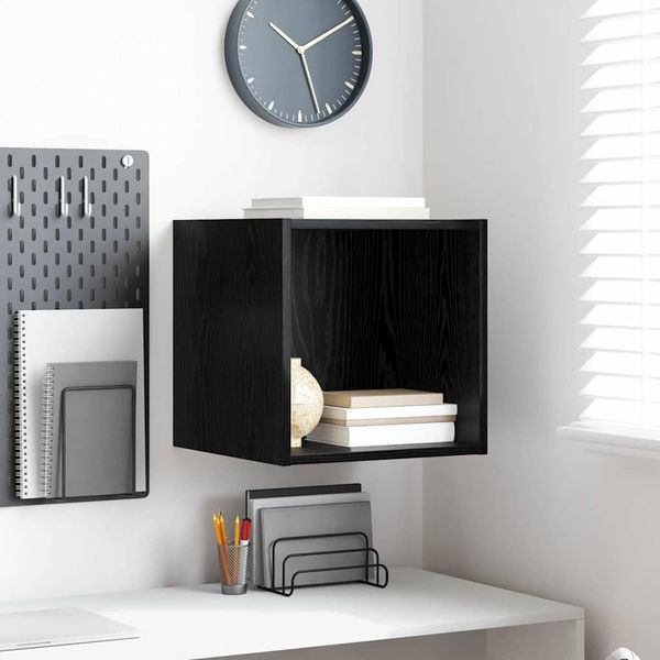 Maison Exclusive - Armadio A Muro Effetto Rovere Nero 37 X 37 X 37 Cm Materiale Ligneo-image