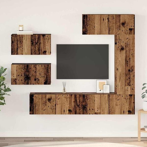 Stabli MöBel Set Di Mobili Tv 6 Pezzi In Legno Di Recupero 30,5 X 30 X 90 Cm Materiale A Base Di Legno - Mobili Tv CC4100111 4Parti-image