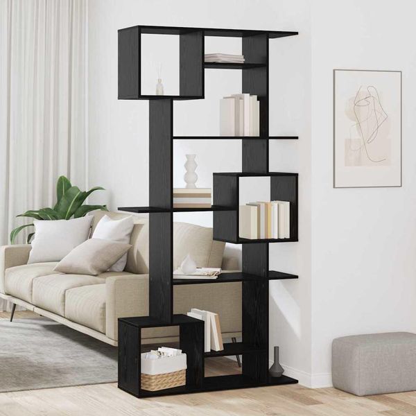 Maison Exclusive - Libreria Effetto Rovere Nero 92 X 29 X 188 Cm Materiale Ligneo-image