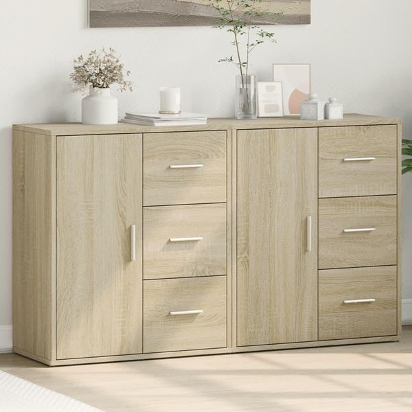 Maison Exclusive - Credenze 2 Pz Rovere Sonoma 60X31X70 Cm In Legno Multistrato-image